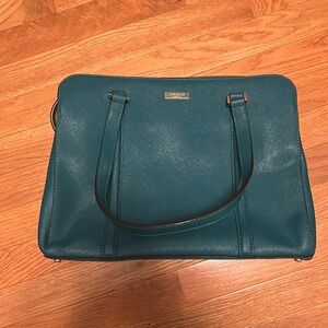 Large Teal Kate Spade Structured Tote